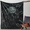 Gothic Skull Dark Art Pattern Flannel Throw Blanket Soft Plush Fleece Bed Sofa Cover,Lightweight Warm Decorative Throw for Home Halloween Decor