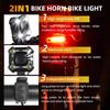 140dB Bike Horn with Front and Rear Light, 2in1 Bicycle Bell Control Switch LED Light, Rechargeable Waterproof, 8+5 Modes Headlight and Tail Light