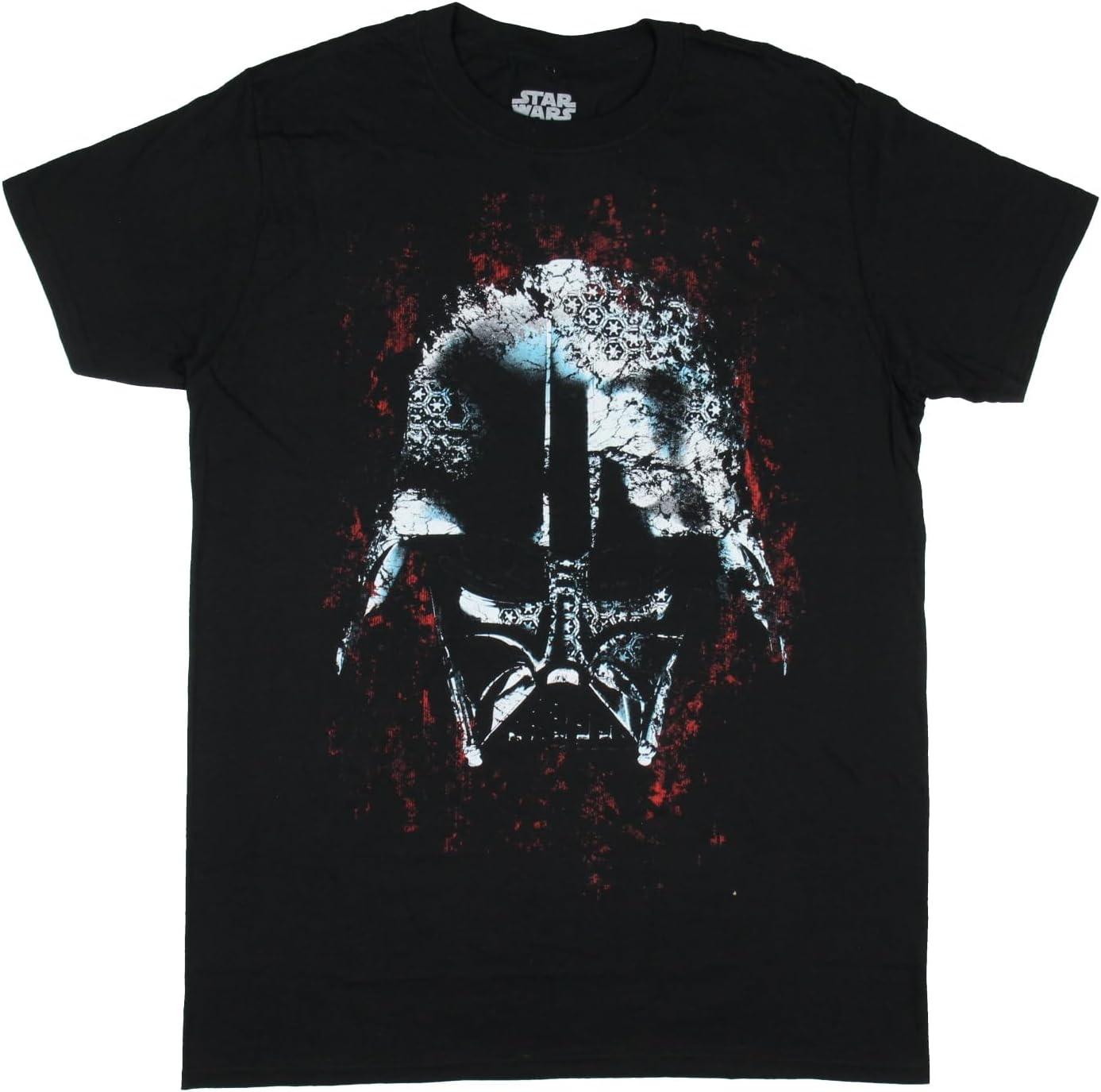 Мужская футболка Star Wars Лорд Ситхов Дарт Вейдер Шлем Темная Сторона Герб Галактической Империи Потертая Взрослая С коротким рукавом S