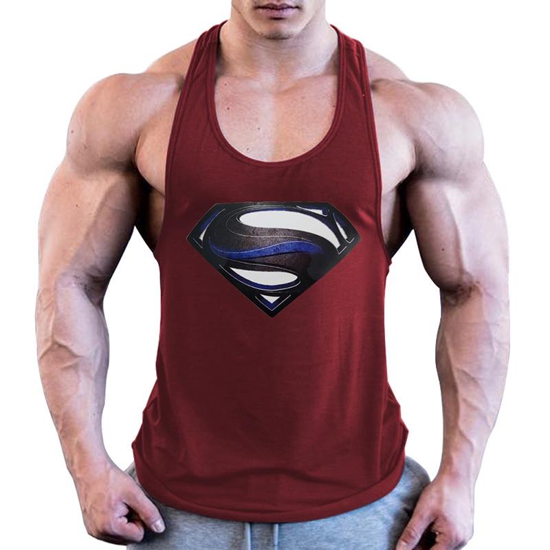 Premium Quality Men Bodybuilding Tank Top Muscle T-shirt With 3d Superman Design