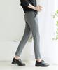 Jikeulib Hidden Elastic Waist Spandex Gray Slim Slacks