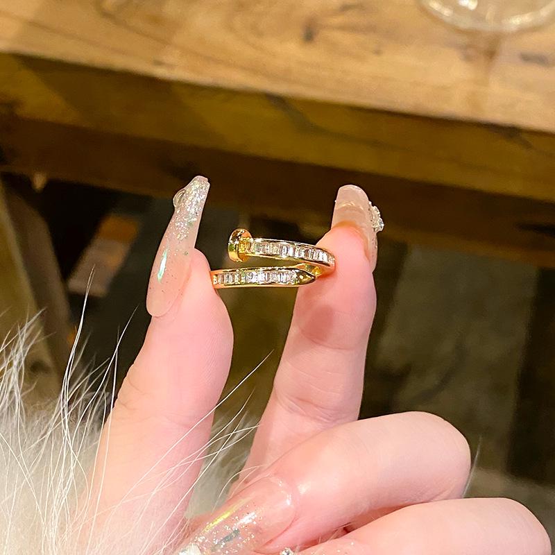 Women's Silver Town Zircon High-End Luxury Pinky Ring Pair