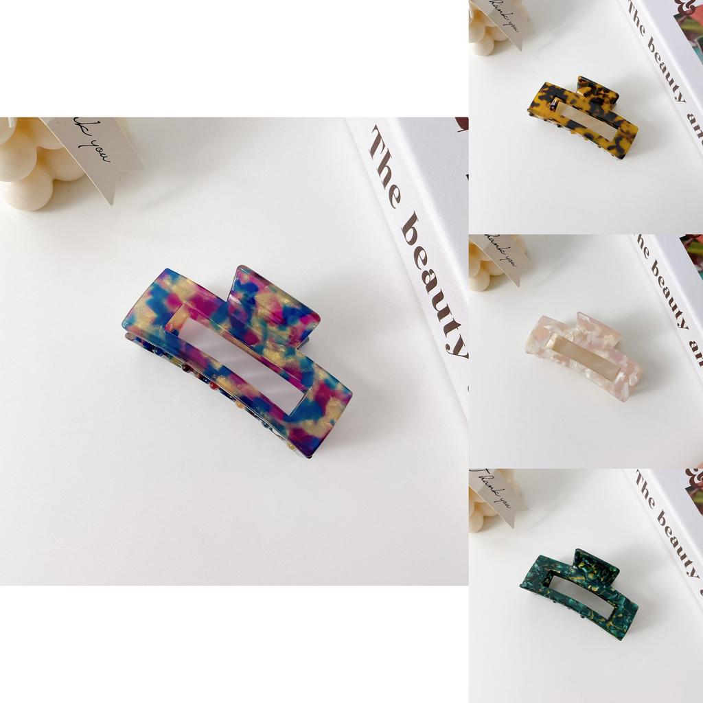 Acetate Korean Fashionable Hair Clip For Women With Elegant Square Design In Colors Multiple