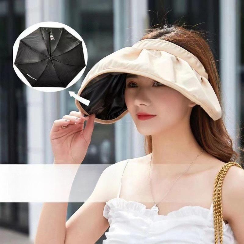 Wholesale Sun Hat Women's Summer Big Brim Cycling UV Protection Empty Top Sun Hat Foldable Face Cover Sun Protection