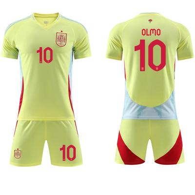 2024 Španělsko Venkovní Euro Dres #19 Yamal #7 Morata #17 Nico #8 Olmo Fotbalové Dresy