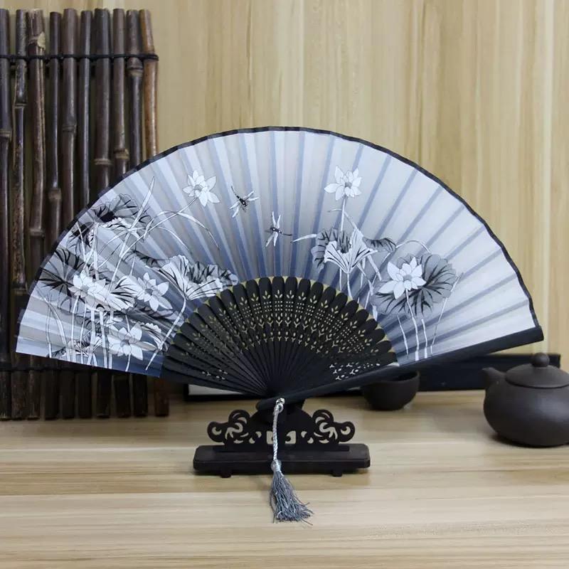 1pc-Multi-colored hand folding fan, bamboo folding fan, hand folding fan for church wedding gifts, party discount