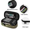 Pencil Bag 300D Polyester Neat Design High Capacity Easy Open Zipper with Main Compartment Mesh Pocket and Pen Slots for Students