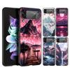 Pink Sunset Mountain Hard PC Phone Case For Samsung Galaxy Z Flip 7 6 5 4 Black Cover For Galaxy Z Flip 3 Foldable Fundas Shell