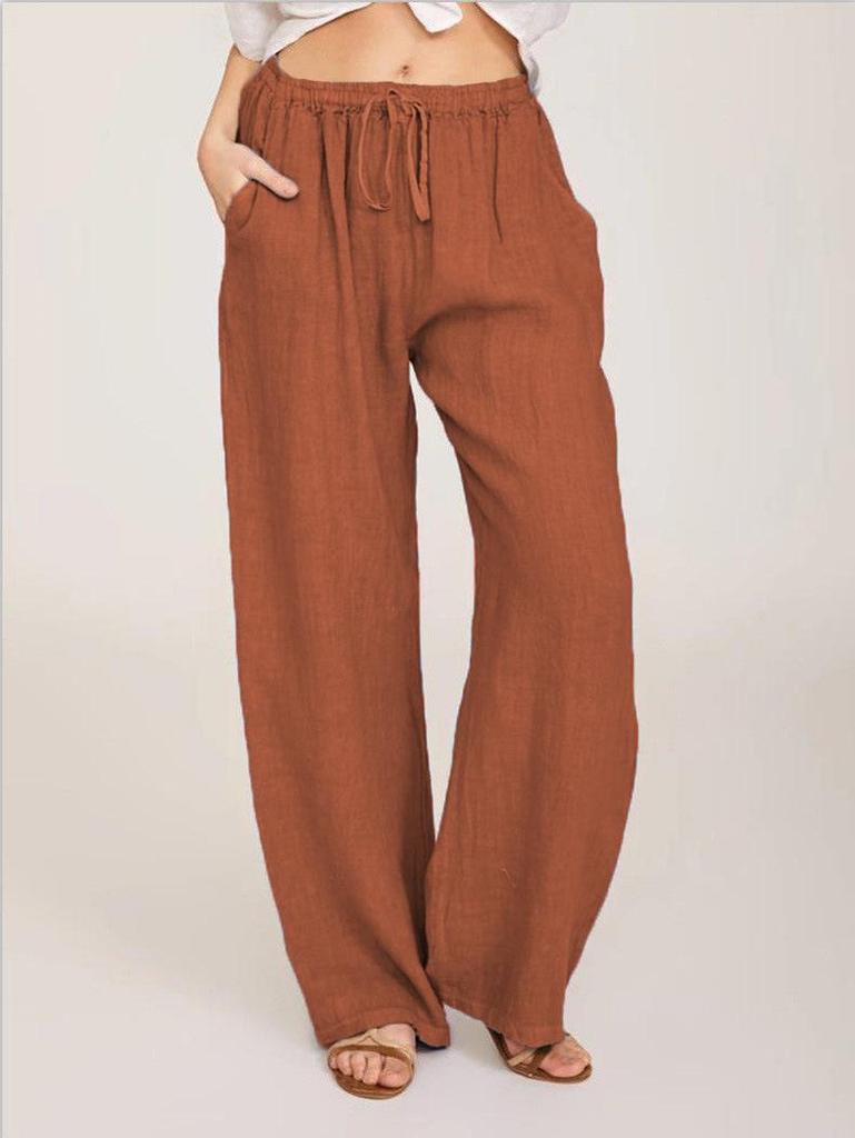 2025 Women's Plus Size Loose Cotton & Linen Casual Long Pants