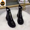 Women's Shoes Autumn and Winter Fleece Thickened Warm Boots Thick-soled Leather Shoes All-match Fashion