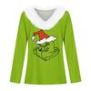 Women's T Shirt Tee Christmas Shirt Long Sleeve Party Christmas Fleece Collar V Neck Top