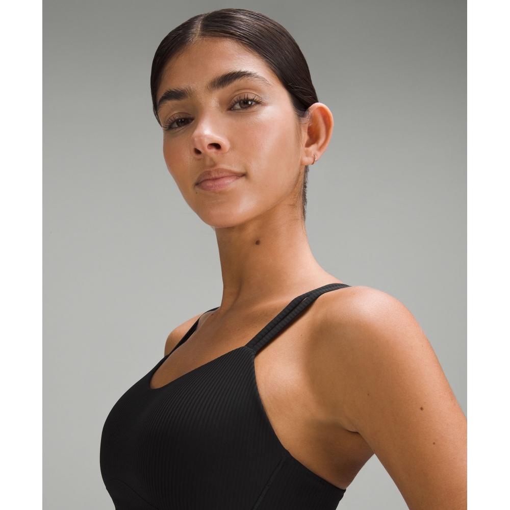 Lululemon Like A Cloud RiBBed Longline BrA  Light Support  B C Cup BlACk