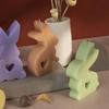 Cute Rabbit Easter Candle Molds Non-Stick Silicone Fondant Bunny Mold for DIY Easter Crafts Reusable Jelly Soap Mould