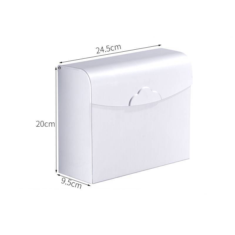 Aluminum Alloy Bathroom Paper Holder With Nodrill Mount For Toilet And Shower Storage