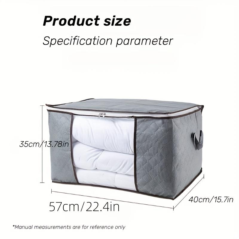 Storage Bag Fabric Clear Window and Handles Large Capacity Closet Organizer for Clothes Quilts Wardrobe Space Saver for Home