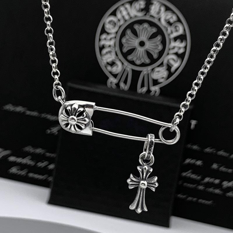 

Tide Play 2026 Necklace Cross Small Pin Personalized Retro Male and Female Couples Neck Chain Collarbone Chain 60cm