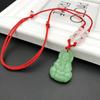 Imitation Jade Guanyin Buddha Red Rope Pendant Necklace for Men and Women - Korean Style Fashion
