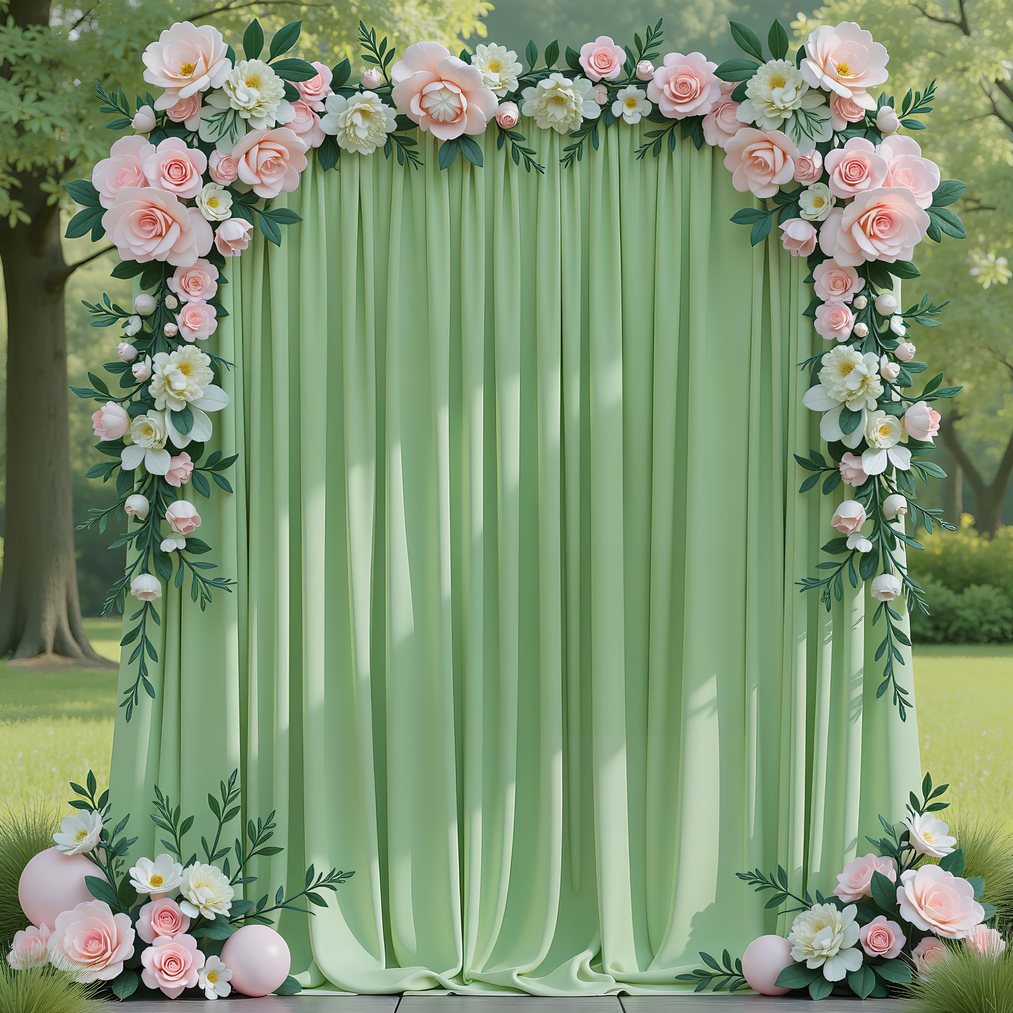 

Backdrop Curtains for Parties, Polyester Photo Fabric Curtain Backdrop Drapes for Birthday Wedding Party Decorations Background W150xH215cm(5x7FT)