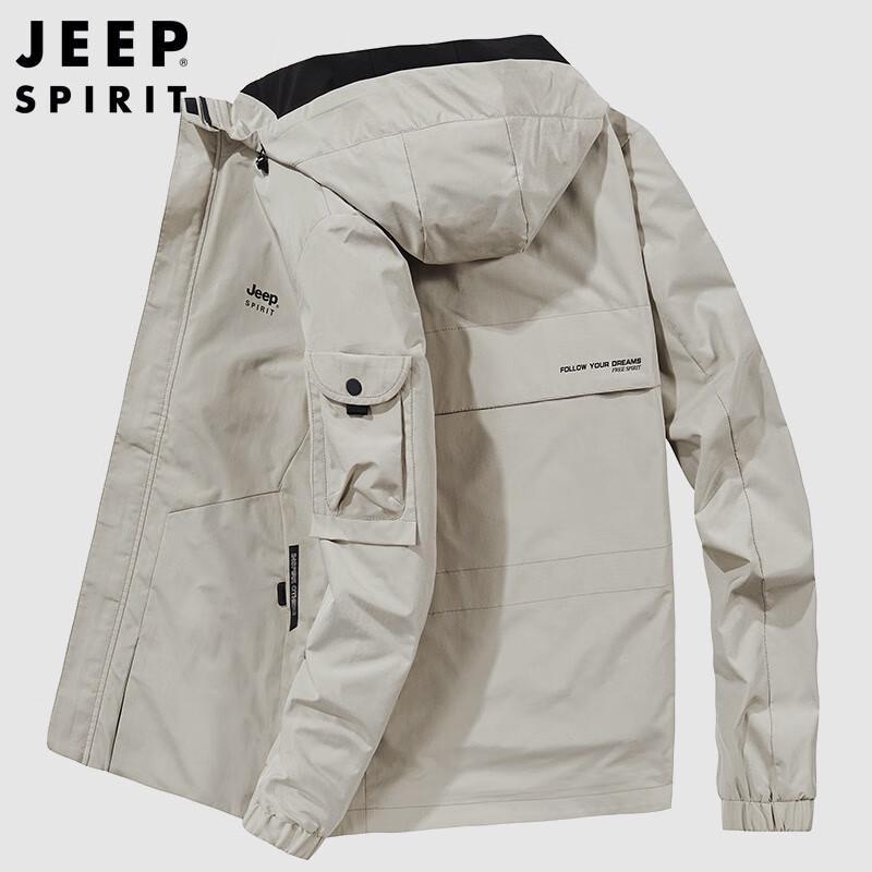 JEEP SPIRIT Men's Hooded Outdoor Casual Jacket