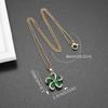New Exquisite Green Zircon Inlaid with Stars Flowers Pendant Necklace for Women and Girls Fashion