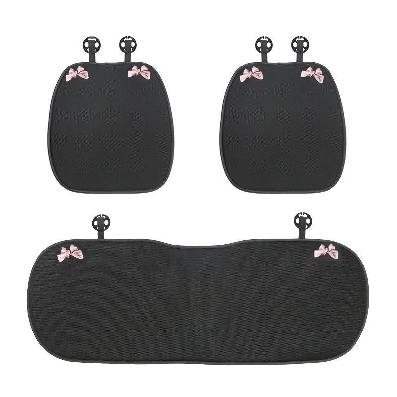 Top Quality Ice Silk Universal Car Seat Cushion For Women Cute Diamond Bow Auto Seat Covers Pad Protector Auto Accessories