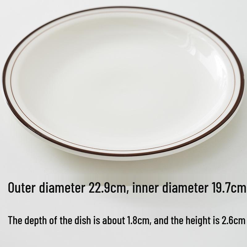 Naczynie na resztki Off-White: Płaski biały porcelanowy talerz deserowy i na przekąski 6,4/7,2/9 cala