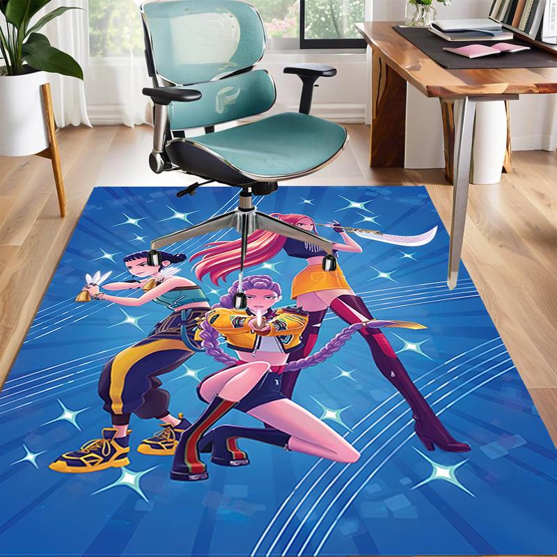 1pc KPop Demon Hunters8 Design Area Rug - Non-Slip, Soft & Cozy Floor Mat for Living Room, Bedroom, Office - Indoor/Outdoor Decorative Carpet