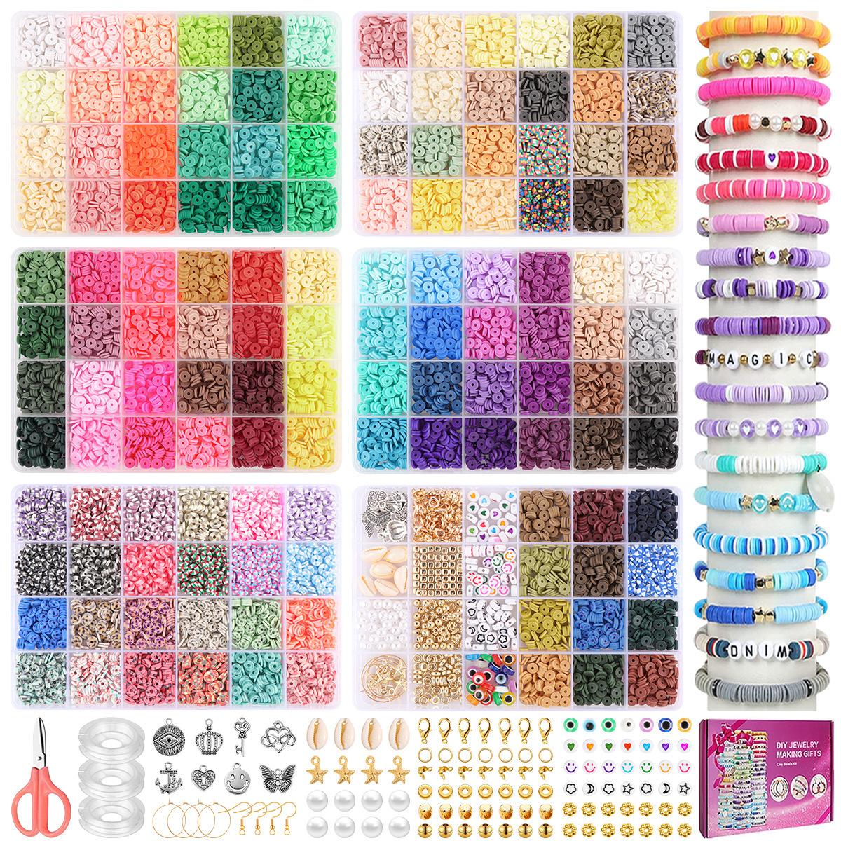 144 Color Soft Pottery Disc Beaded Women Diy Bracelet Beaded Set Jewelry Necklace Accessories