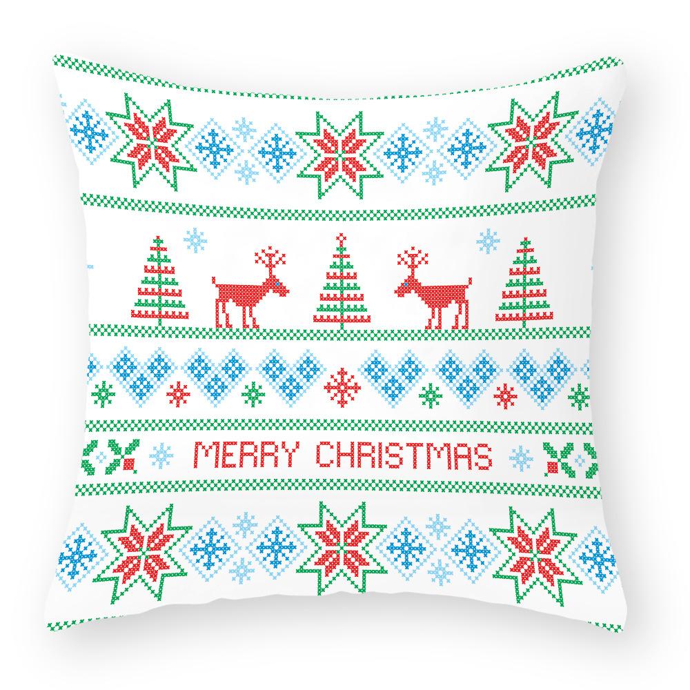 Kissenbezug aus Baumwolle und Leinen Weihnachtskissenbezug Nachttischkissenbezug Feiertagskissenbezug