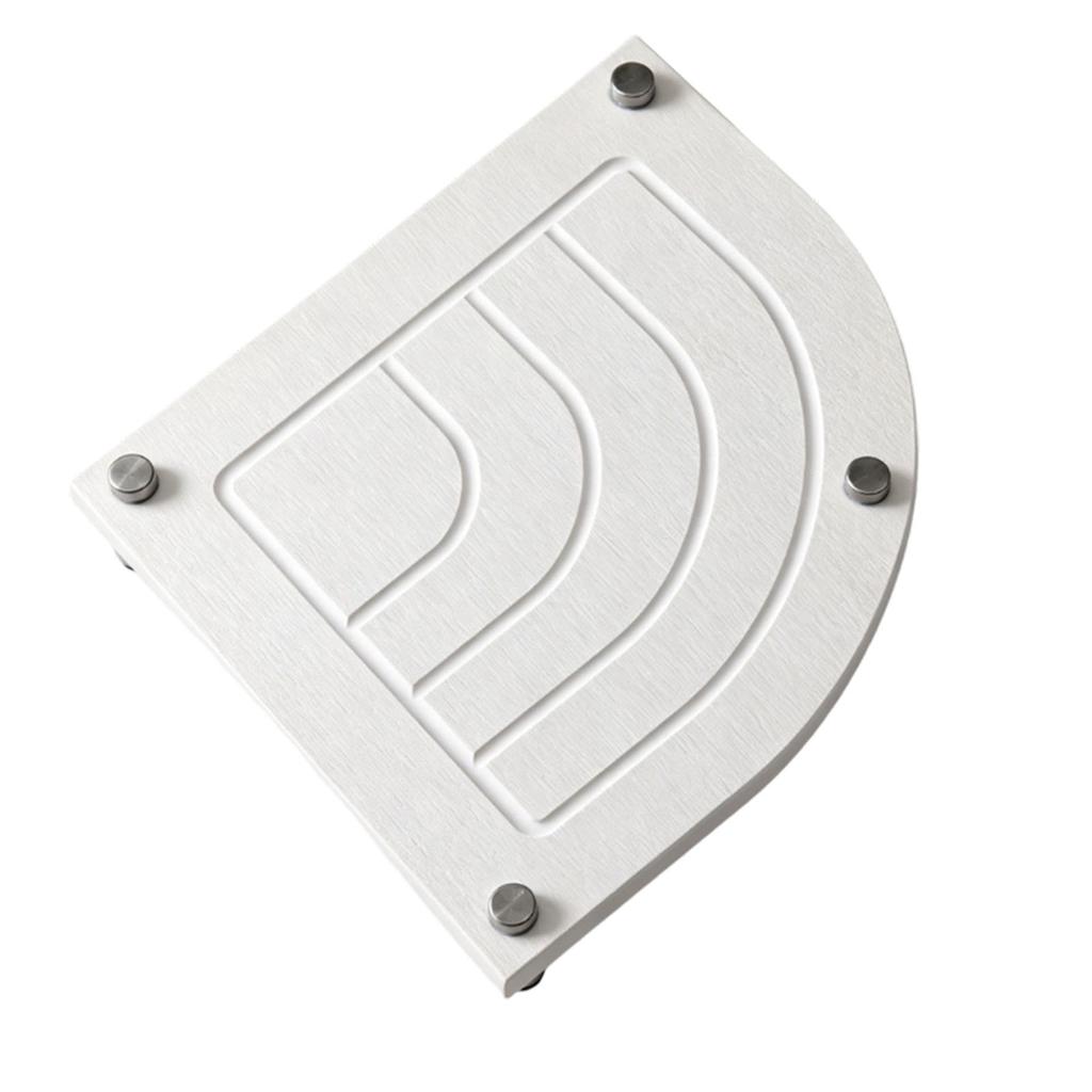 Fan Shaped Stone Drying Mat Water Absorbing Stone Tray with Stainless Steel Feet Fast Drying Diatomite Stone Sink Tray