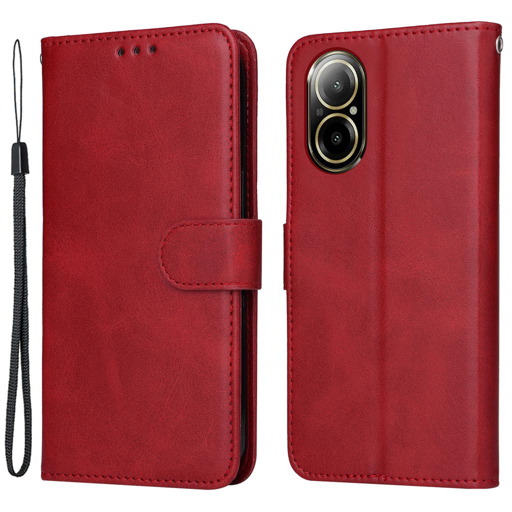 For Realme C67 4G Case Calf Texture PU Leather Magnetic Clasp Cover with Wallet