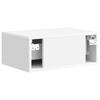 Wall Mounted Nightstand High Gloss White 49 x 34.5 x 20 cm