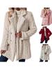 Women's Plush Coat, Comfortable Casual Warm Long Sleeve Blazer with Lapel
