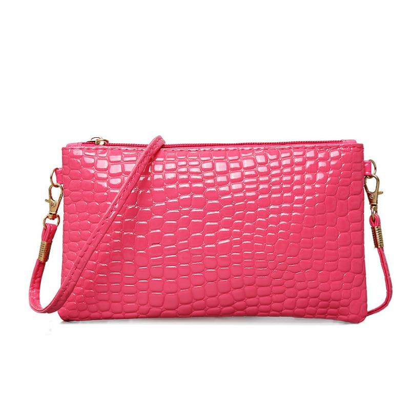 Patent Leather Bag Trendy Shoulder Bag  Women's Japanese and Korean Coin Bag  Crocodile Pattern Crossbody Bag  Mobile Phone Coin Wallet