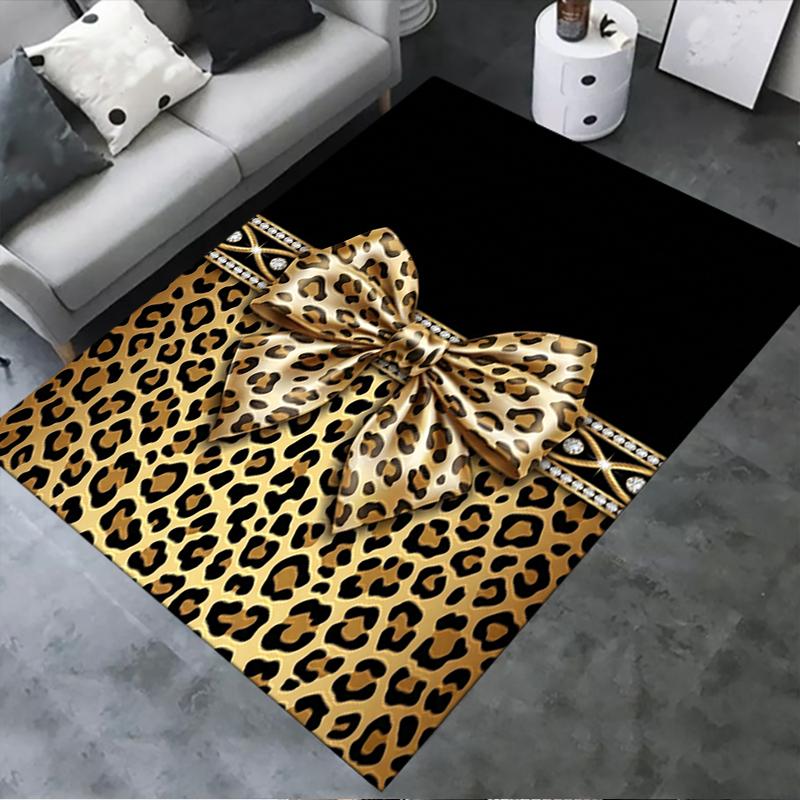 2025 Neuer Leopardenmuster Schleifen Teppich für Wohnzimmer Schlafzimmer Zuhause Sofadekoration, Kinderspiel Rutschfeste Bodenmatte91