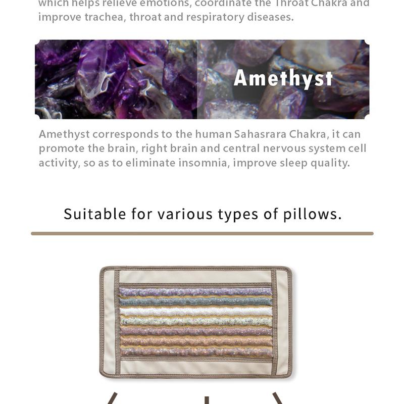 Husă de pernă cu 7 cristale pentru masaj curcubeu, pernă cu infraroșu îndepărtat, ametist, jad, piatră prețioasă pentru somn, husă de pernă încălzită pentru terapie