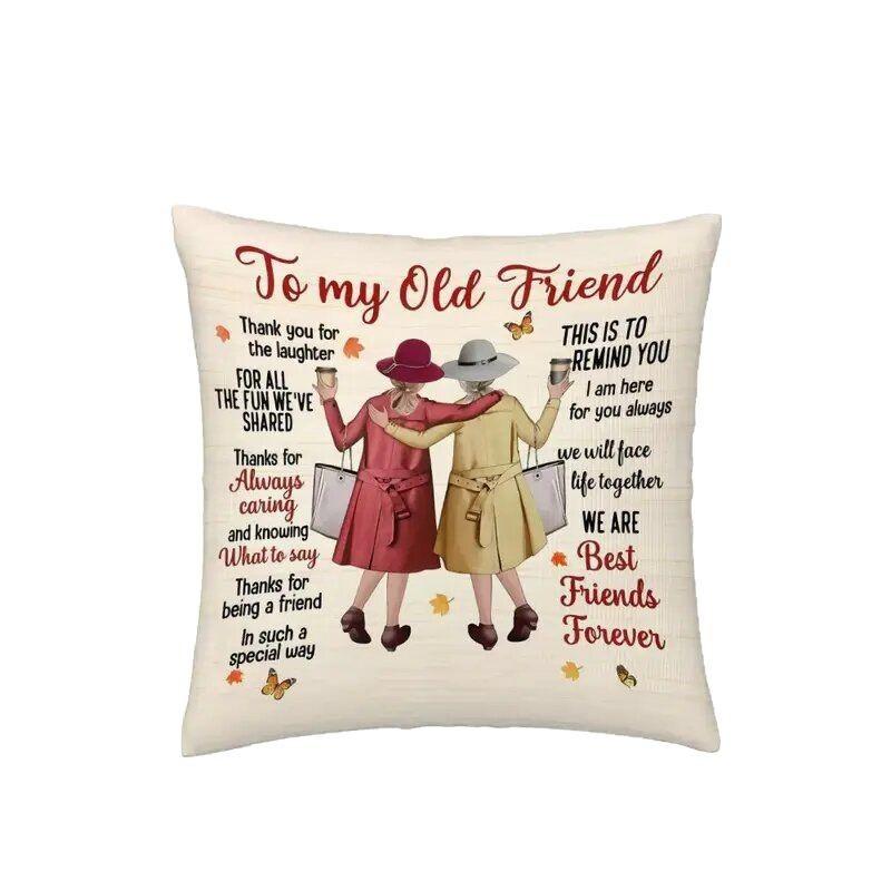 

Наволочка Лучшие Друзья Праздничная Радость Односторонняя Печать Декоративная Наволочка Чехол для Домашней Подушки белый