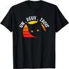 Un Deux Trois Cat Funny Retro Cat French Pun Cat Lover Humor T-Shirt