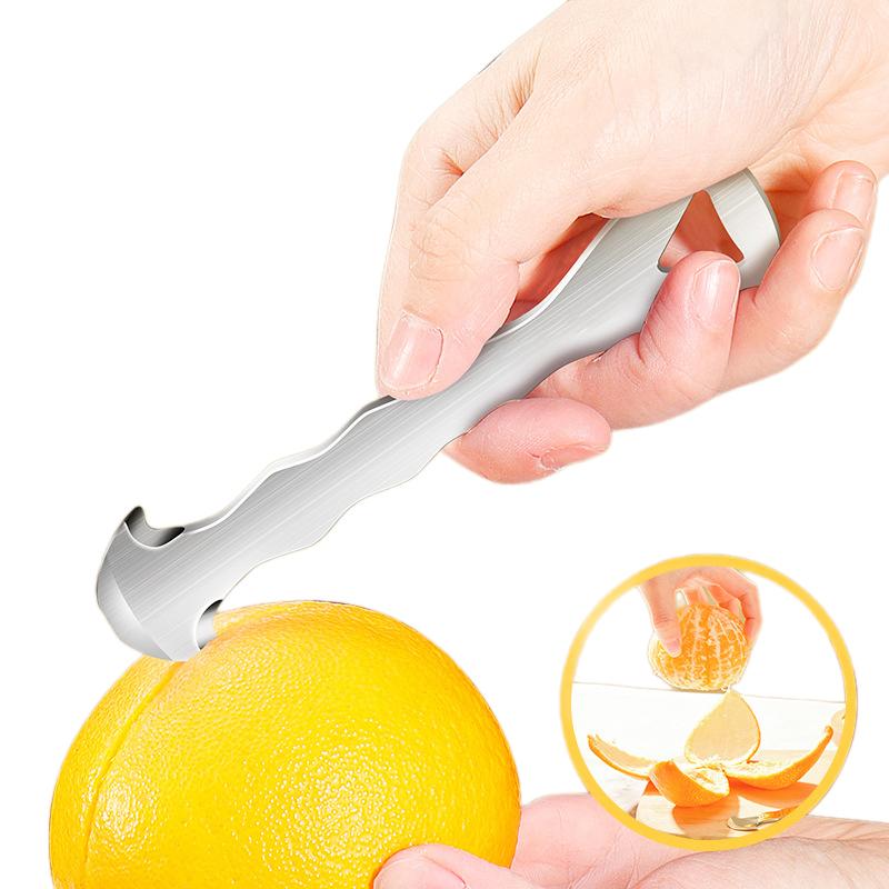 

Инструмент для чистки апельсинов и цитрусовых - Овощечистка для фруктов из нержавеющей стали 304 для апельсинов, грейпфрутов, лимонов | Эргономичный безопасный резак серебряный