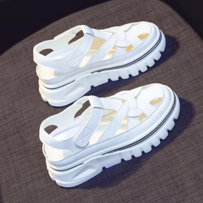 2024 Rzymski Wiatr Gruba Podeszwa Antypoślizgowe Sandały Damskie Wydrążone Wszechstronne Buty Rzymskie Moda Rekreacja Sandały na Plaże Tide Sneaker