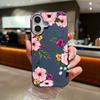 Floral Pattern Leather Texture Soft TPU Case For iPhone 16 15 14 Pro Max 15 Plus 12 13 Pro Max 11 Flowers Shockproof Phone Cover