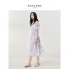 JOOZE ANNAKO Vacation Cloud Mist Print Chiffon Dress 2025 Autumn