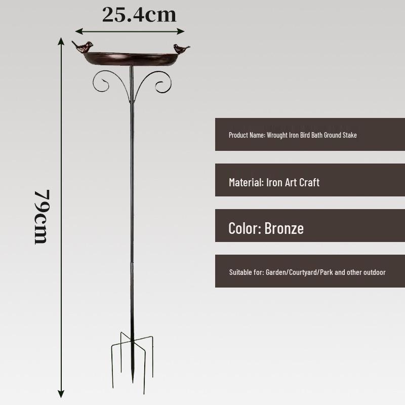 Cross-border Outdoor Garden Bird Feeder, Hummingbird Bath & Iron Art Decor