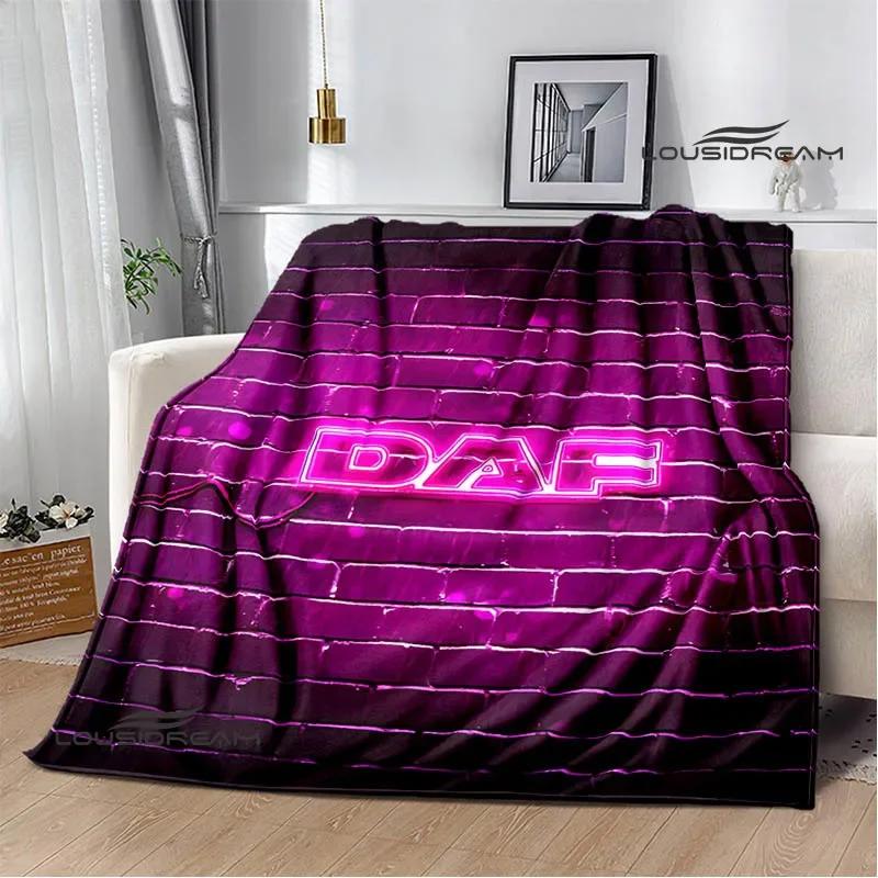 Coperte stampate retrò camion DAF 3D coperta da picnic coperte calde in flanella coperta morbida e confortevole biancheria da letto Regalo di compleanno