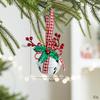 British Iron Art Christmas Tree Ornaments: Star, Snowflake, Bells, Jute Rope, and Berry Accessories