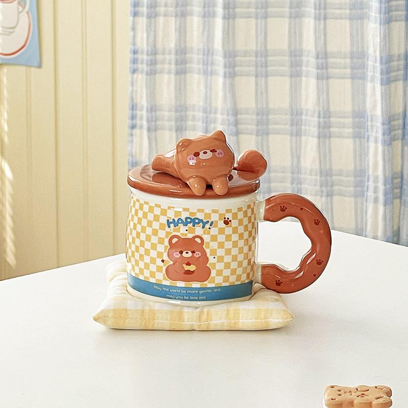 Cute Little Bear Mug High Appearance Level Ceramic Cup Design Sense Breakfast Cup Milk Cup  Gift Box As A Souvenir