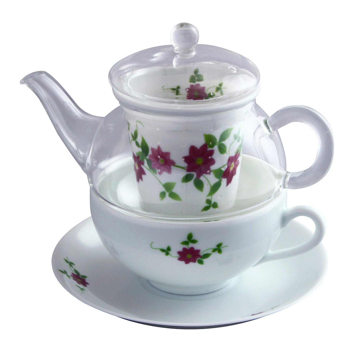 

Toyo Ceramics Arita Ware Celandine Glass Tea for One Clematis TFO-003