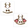 Halloween Cow Costume Animal Dress up Kits for Kid Birthday Halloween, Includes Cow Horn Hairband, Tail, Bowtie