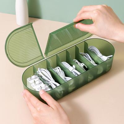 Úložný box na kabely s velkou kapacitou 7 mřížek, stolní napájecí kabel, organizér na drobnosti, domácí potřeby