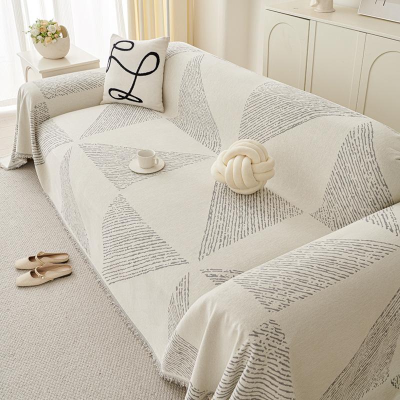 

Chenille Sofa Cover Full Coverage Non-Slip Anti-Scratch Couch Slipcover for 2/3/4 Seater Modern Solid Living Room Protector 130x180cm